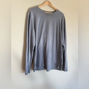 Rhône Men’s Long Sleeve Tee XL Heather Gray Organic Pima Cotton Stretch Crewneck